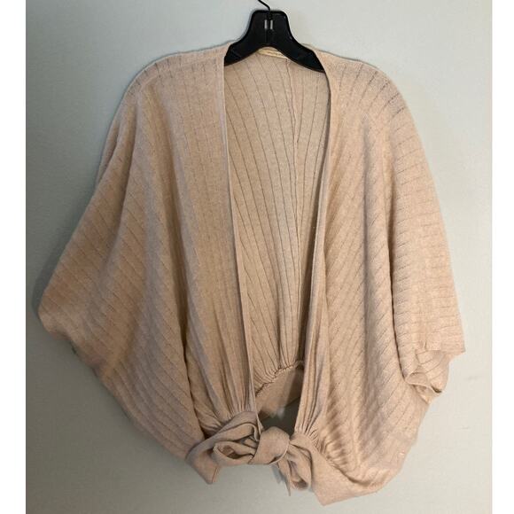 Twelfth Street Cynthia Vincent Cashmere Shrug Luxury Neutral Sweater Knit ~ Sz L - Picture 4 of 12